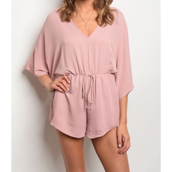 Vella Pants - 1 DAY CLEARANCE✨ New Mauve blush Romper